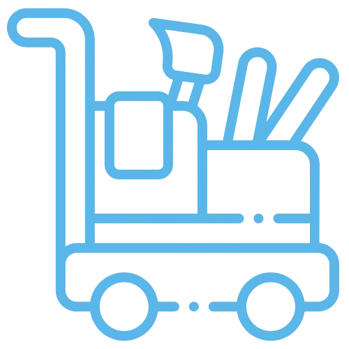 Commercial cleaning cart icon