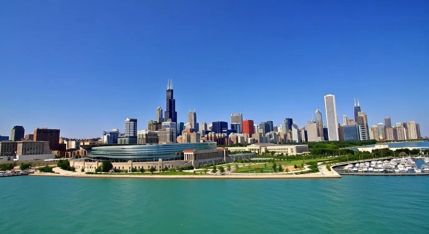 Aerial view of Bedford Park, Illinois showing industrial corridors, warehouses, and logistics facilities served by professional commercial cleaning services.