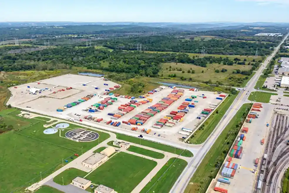 BNSF Logistics Park Chicago and CenterPoint Intermodal Center distribution campus in Elwood, Illinois — janitorial services for large-scale warehouse and logistics facilities at North America's largest inland port