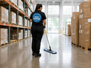 Direct-hire industrial cleaning technician maintaining a manufacturing plant in Elk Grove Village, Cook County, Illinois